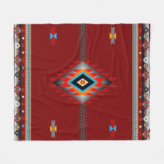 南西パターン#1 – カラー変更可能 フリースブランケット (正面(横))