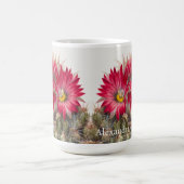 南西パーソナライズされた赤花サボサボサボサボサボサボテン コーヒーマグカップ (中央)