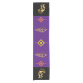 南西パープルブラックココペリテーブルクロス ショートテーブルランナー (正面)