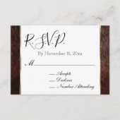 南西フェイクブラウンレザーコーウィドRSVP エンクロージャーカード (正面)