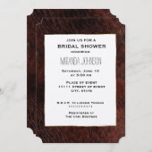 南西フェイクブラウンレザーコーヒドブライダルシャワー 招待状 (正面/裏面)