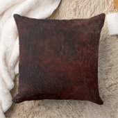 南西フェイク茶色の革の牛革フローラ クッション (ブランケット)
