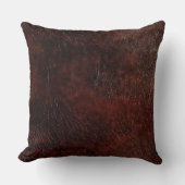 南西フェイク茶色の革の牛革フローラ クッション (正面)