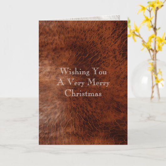 南西フェイク茶色の革の牛革 カード (黄色い花)