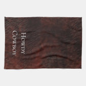 南西フェイク茶色の革の牛革 キッチンタオル (横)