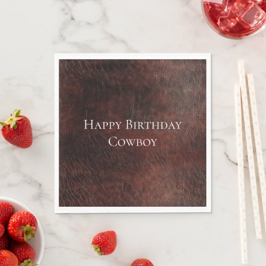 南西フェイク茶色の革の牛革 スタンダードランチョンナプキン (インサイチュ)