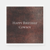 南西フェイク茶色の革の牛革 スタンダードランチョンナプキン (正面)