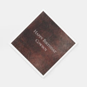 南西フェイク茶色の革の牛革 スタンダードランチョンナプキン (角)