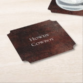 南西フェイク茶色の革の牛革 ペーパーコースター (アングル)