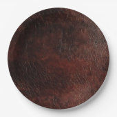 南西フェイク茶色の革の牛革 ペーパープレート (正面)