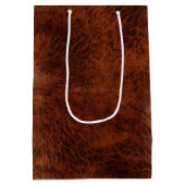 南西フェイク茶色の革の牛革 ミディアムペーパーバッグ (裏面)