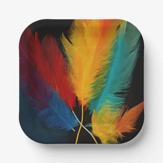 南西フェザー抽象芸術 ペーパープレート (正面)