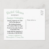 南西ブライダルシャワーグリーンサボテン多肉質 インビテーションポストカード (裏面)