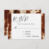南西ブラウンクリームアニマルコウィドウェディングRSVP エンクロージャーカード (正面/裏面)