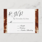 南西ブラウンクリームアニマルコウィドウェディングRSVP エンクロージャーカード (正面)