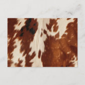 南西ブラウンクリームアニマルコウィドウェディングRSVP エンクロージャーカード (裏面)