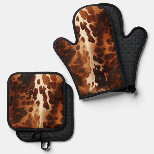 南西ブラウンクリームコウィド 鍋つかみ&鍋敷きセット (正面/裏面)