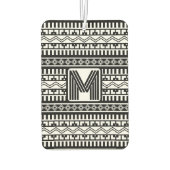 南西ブラックおよびホワイトジオメトリックパーソナライズされたス カーエアーフレッシュナー (裏面)