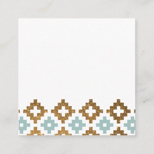 南西ブランケモダンットミント&金ゴールドグリッター スクエア名刺 (裏面)