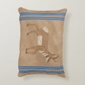 南西プロングホーン歩くアンテロープブルー縁ど アクセントクッション (裏面(縦))