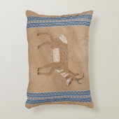 南西プロングホーン歩くアンテロープブルー縁ど アクセントクッション (正面(垂直))