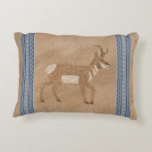 南西プロングホーン歩くアンテロープブルー縁ど アクセントクッション (裏面)