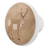 南西プロングホーン立アンテロープのペトログリフ セラミックノブ (右)