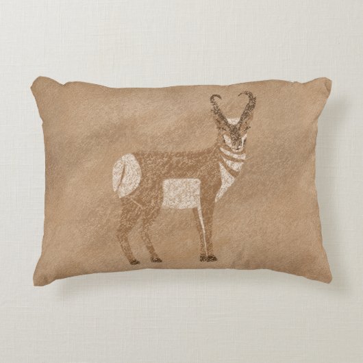 南西プロングホーン立アンテロープ アクセントクッション (正面)