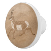 南西プロングホーン走アンテロープ・ペトログリフ セラミックノブ (右)