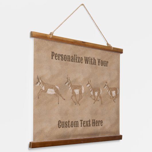 南西プロンコーンアンテロープパーソナライズされた群 吊り下げ型タペストリー (傾斜あり)