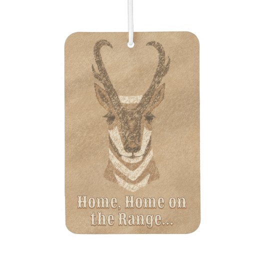 南西プロンコーンアンテロープパーソナライズされた頭 カーエアーフレッシュナー (正面)