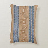 南西プロンコーンアンテロープ青と茶縁ど色 アクセントクッション (裏面(縦))