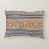 南西プロンコーンアンテロープ青と茶縁ど色 アクセントクッション (裏面)