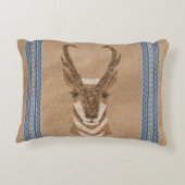南西プロンコーンアンテロープ顔ブ縁どルー アクセントクッション (裏面)