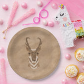 南西プロンコーンアンテロープ顔紙プレート ペーパープレート (パーティー)