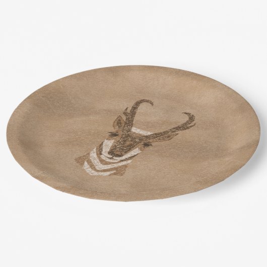 南西プロンコーンアンテロープ顔紙プレート ペーパープレート (アングル)