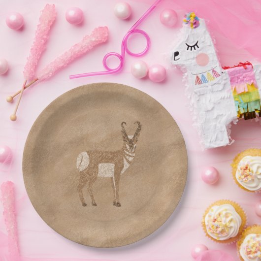 南西プロンコーンスタンディングアンテロープデザイン ペーパープレート (パーティー)