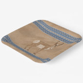 南西プロンコーンスタンディングアンテロープブルー縁ど ペーパープレート (傾斜あり)