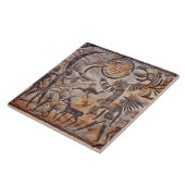 南西ペトログリフデザインと太陽と月 タイル (側面)