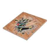 南西ペトログリフ先住民カチナダンサー タイル (側面)