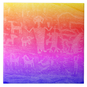 南西ペトログリフ深い蛍光セラミックタイル タイル