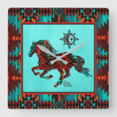 南西ホーススクエアウォールクロック スクエア壁時計 (正面)