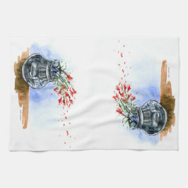 南西ポットのインディアンのペイントブラシ野花 キッチンタオル