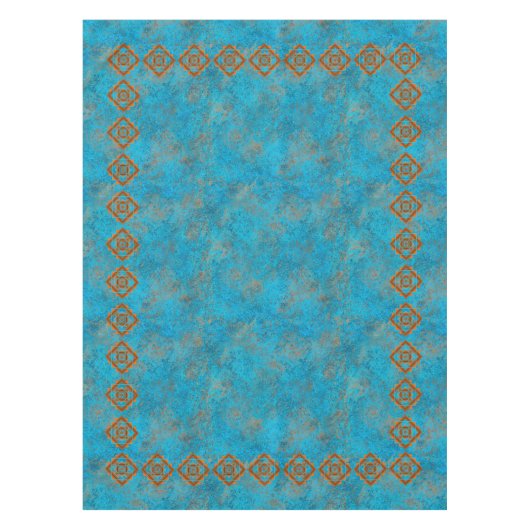 南西マウンテンピークスターコイズ幾何学小 テーブルクロス (正面)