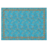 南西マウンテンピークターコイズジオメトリックメッド テーブルクロス (正面(横))