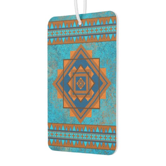 南西マウンテンピークターコイズ幾何学デザイン カーエアーフレッシュナー (左)