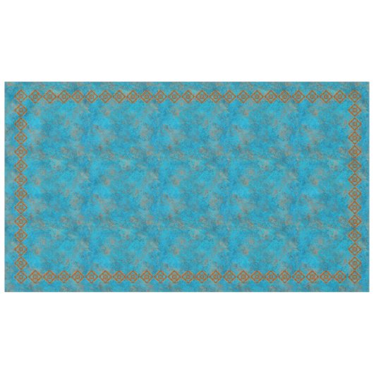 南西マウンテンピークターコイズ幾何学大 テーブルクロス (正面(横))