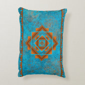 南西マウンテンピークターコイズ幾何学 アクセントクッション (裏面(縦))