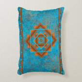 南西マウンテンピークターコイズ幾何学 アクセントクッション (正面(垂直))