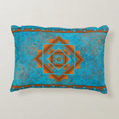 南西マウンテンピークターコイズ幾何学 アクセントクッション (裏面)